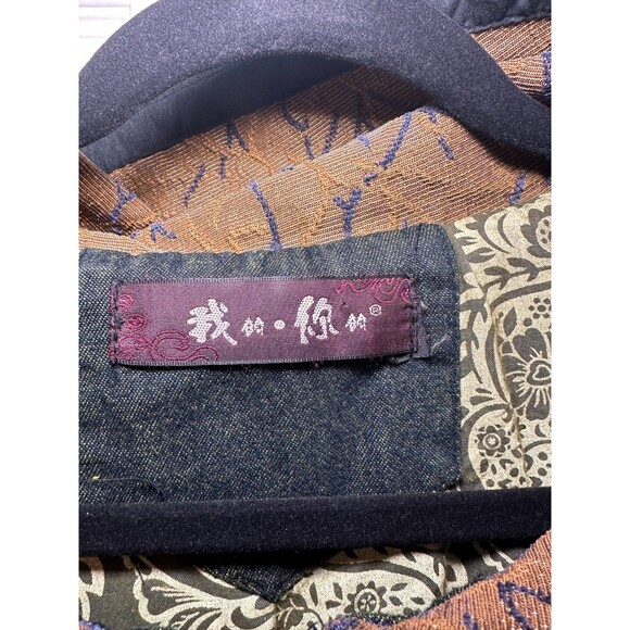 Art to Wear Vest Womens L Boho Avant Garde Hidden Hood Embroidered - Picture 7 of 10